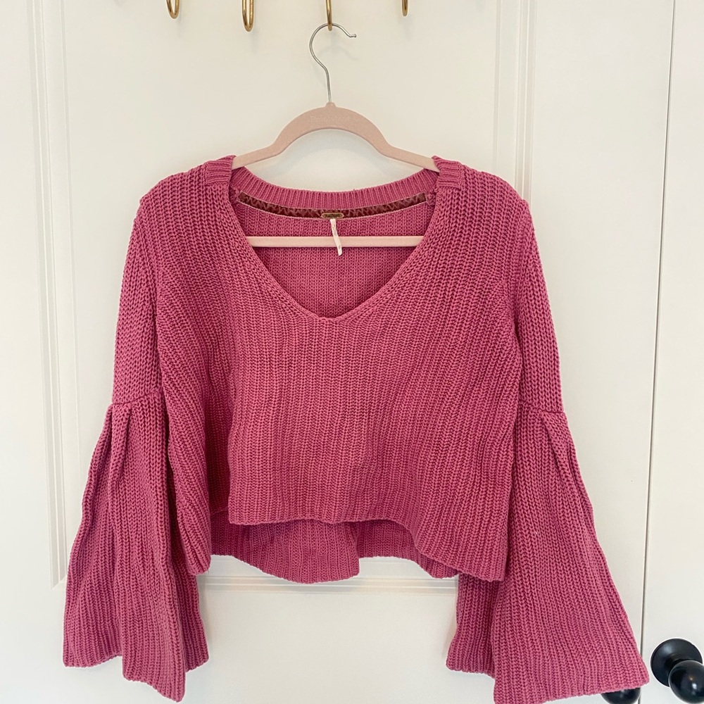 Free People Pink Knit Sweater